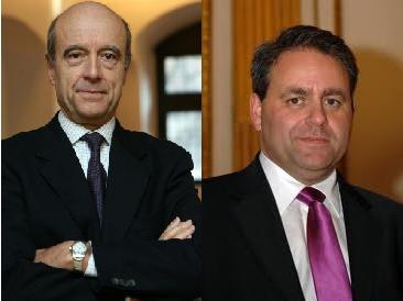 Alain Juppe (left) and Xavier Bertrand (right) have been appointed as Defense Minister and Work, Housing, and Health Minister